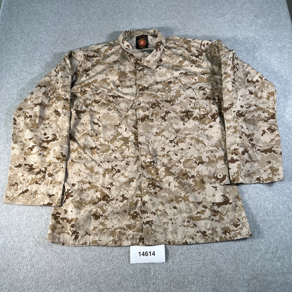 American Apparel Combat Shirt Mens Medium Tan Excellent USMC MARPAT Desert Camo